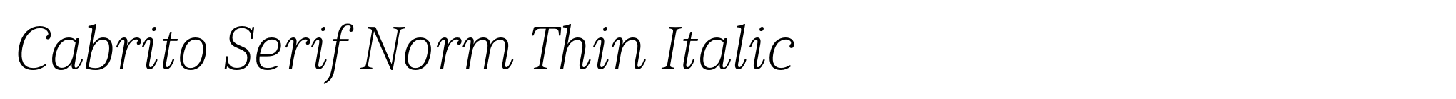 Cabrito Serif Norm Thin Italic image
